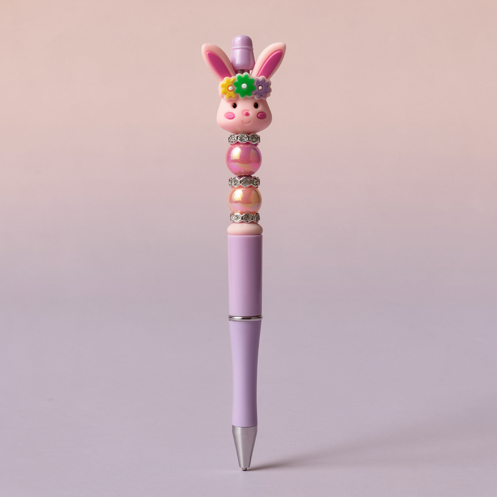 Decorative pen with a rabbit design on a gradient background