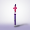 Pen with purple and pink design on a light purple background