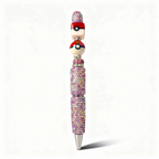 Cute rhinestone decorative pen with crystal barrel and collectible style bead design