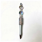 Luxury rhinestone decorative ballpoint pen with crystal bead accents
