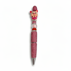 Cute pink pig rhinestone decorative ballpoint pen with crystal barrel