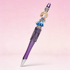Sparkly princess style decorative rhinestone pen on soft background
