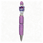 Purple monster rhinestone decorative ballpoint pen with crystal barrel